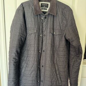 Quiksilver Gray Lightweight Quilted Shirt Jacket Large